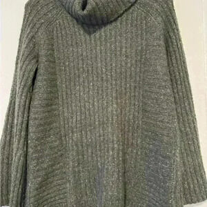 Simply Vera Wang RIBBED COWL NECK KNIT SWEATER Tunic Green Size Small